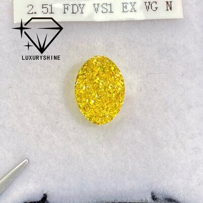 LuxuryShine VVS-VS Fancy Yellow/Light Yellow/Fancy Intense/Vivid Yellow Lab Grown Diamond  1CT 2CT 3CT 4CT 5CT Oval Excellent Cut With Certificate & Customized jewelry