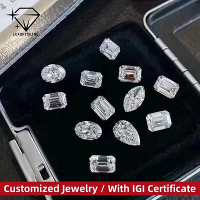 LuxuryShine VS1-VS2 Lab Grown Diamond Loose Diamonds Heart/Princess/Oval/Round/Cushion/Pear/Asscher Customized jewelry