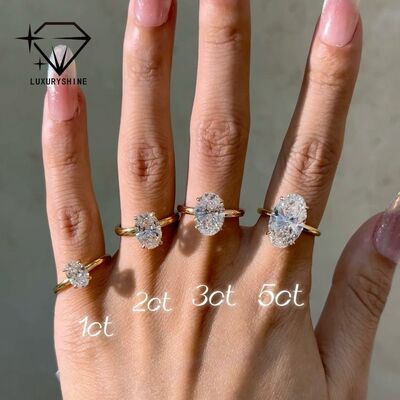 Luxuryshine Oval Cut VVS2/VS1 Lab Grown Diamond 1-5CT Solitaire Ring 18K solid Gold custom Jewelry With IGI Certificate
