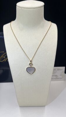 Happy Hearts Pendant, ethical yellow gold, diamond, mother-of-pearl