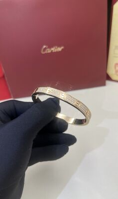 Diamond High End Custom Jewelry  Love Bracelet 18K Yellow Gold