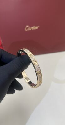 Diamond High End Custom Jewelry  Love Bracelet 18K Yellow Gold