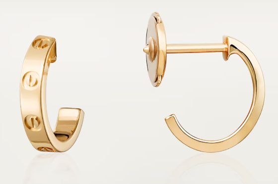 LOVE HOOP EARRINGS, SMALL MODEL