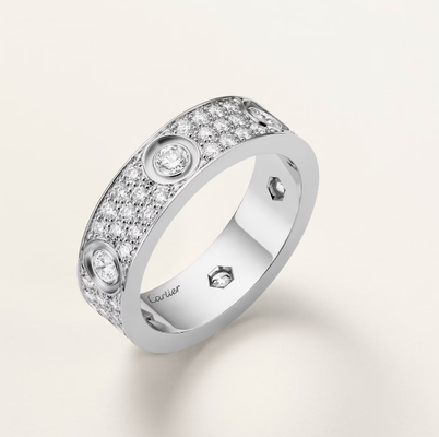 LOVE RING, CLASSIC MODEL, PAVED, 6 DIAMONDS