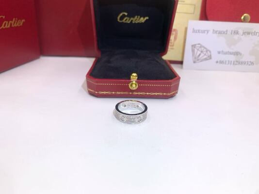 LOVE RING, CLASSIC MODEL, PAVED, 6 DIAMONDS