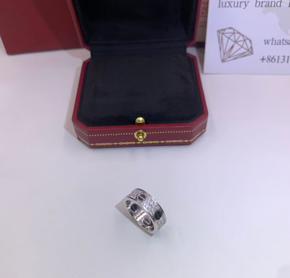 B4237500 18K White Gold  Jewelry Love Ring With Diamonds / Ceramic